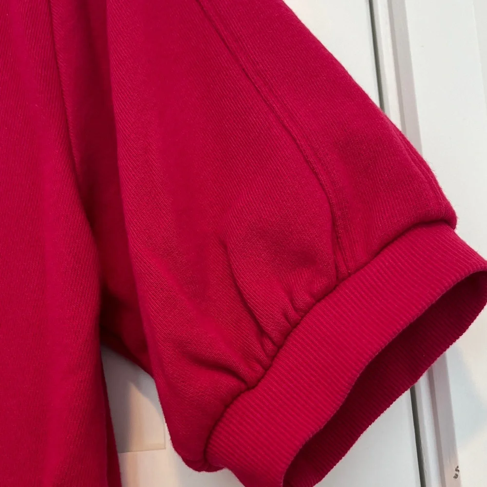 Free Assembly Dark Pink Short Sleeve Dress with Black Bow, M - Picture 5 of 9